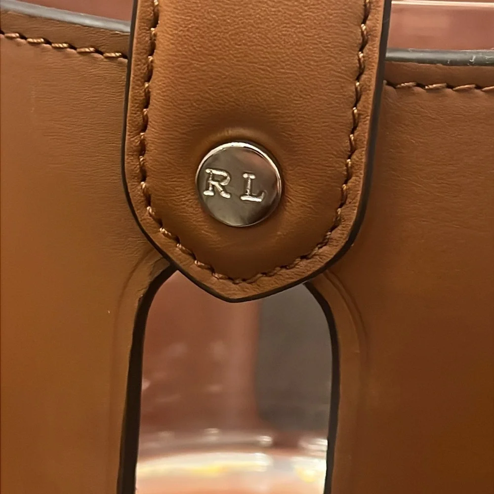 Ralph Lauren Cantwell Saddle Leather Ice Bucket new